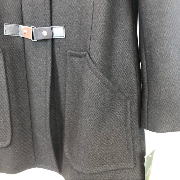 New RALPH Lauren black wool blend pea coat jacket size 8 - Picture 3 of 16